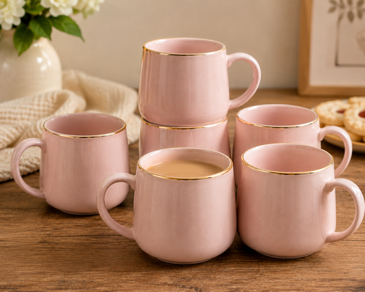 Elegant Ceramic Cups Set of 6