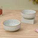 White Matter Brown Ceramic bowl for 2