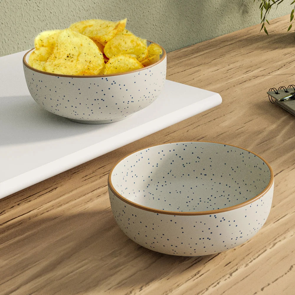White Matter Brown Ceramic bowl for 2